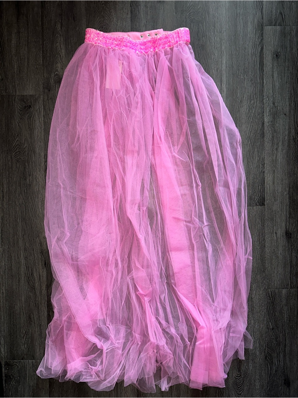 Delicious Pink Layered Tulle Maxi Skirt - Picture 2 of 3